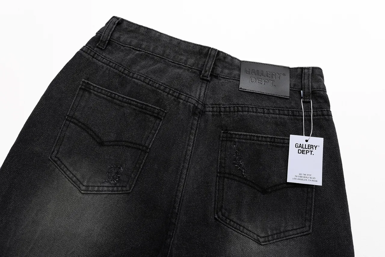 643#Gallery Dept new basic style washed small straight leg jeans American high street casual trousers washed black washed blue S～XL p220